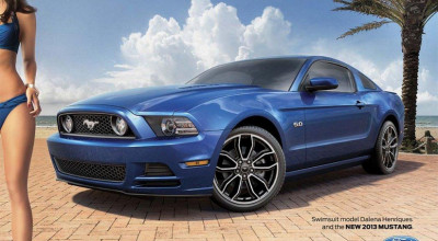 Fotomodel misterios alături de Ford Mustang într-un pictorial Sports Illustrated - Photo