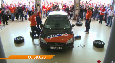 Record mondial la schimbul de roţi cu unelte manuale! Mai puţin de 1 minut (VIDEO) - Photo