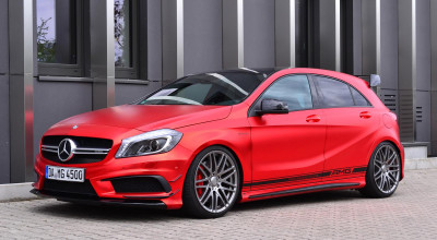 Folie roşie chrome-mat şi 435 de cai putere pentru un A45 AMG - Photo