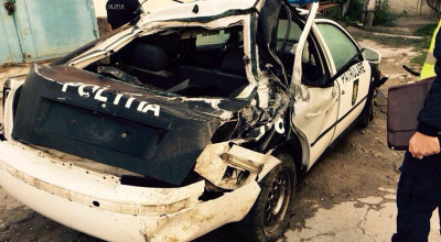 Cavcaliuc şi Borş au au transformat un automobil al INP într-un morman de fiare - Photo