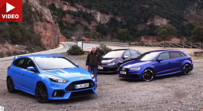 Ford Focus RS îşi înfruntă rivalii, Audi RS3 şi VW Golf R, într-un nou test marca AutoExpress - Photo