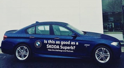 Skoda Superb îşi măsoară puterile cu BMW Seria 5 într-o nouă campanie a unui dealer din Irlanda! - Photo