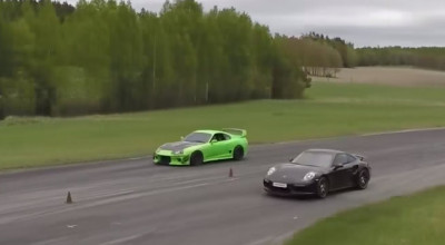 Dimineaţa bună începe cu o cursă de drag: Porsche 911 Turbo S vs Toyota Supra de 1000 CP! (VIDEO) - Photo
