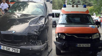 VIDEO: Vezi momentul în care un BMW Seria 5 loveşte o ambulanţă! - Photo