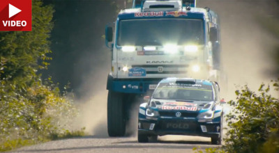 Mai rar vezi aşa ceva! Un KAMAZ pune presiune pe VW Polo în cadrul Raliului Finlandiei - Photo