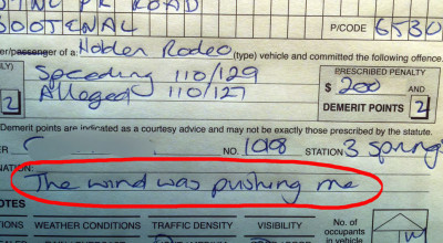Cea mai bună scuză pentru încălcarea regimului de viteză: 