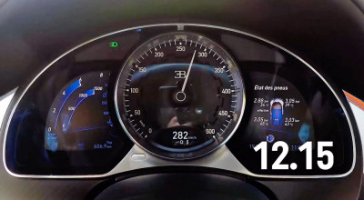 Ai auzit, dar nu ai văzut. Iată cum accelerează Bugatti Chiron de la 0 la 350 km/H. Video Onboard - Photo