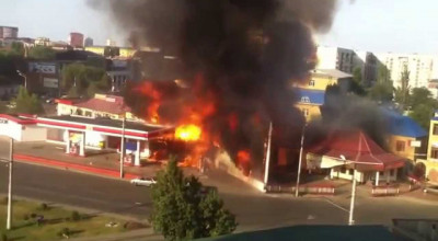 Explozia unei staţii peco a fost surprinsă de o cameră video! - Photo