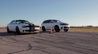 Jeep Grand Cherokee Trackhawk vs Dodge Challenger Hellcat Widebody. Bătălia monştrilor de 717 CP - Photo