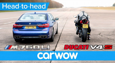 (VIDEO) Cel mai puternic BMW Seria 7 s-a aliniat la start cu un sportbike de peste 200 de cai putere - Photo