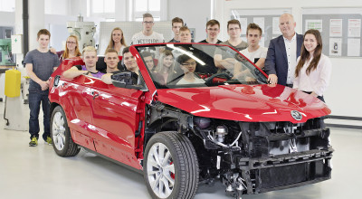 Vezi primele imagini cu Skoda Karoq Cabriolet, proiectat de elevii din Cehia - Photo