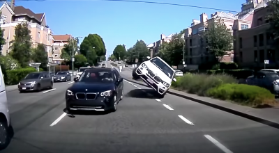 Reacția acestui șofer de BMW i-a salvat mașina. Se putea răsturna dacă nu făcea asta! (VIDEO) - Photo