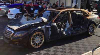 Acest Mercedes-Maybach, deși ars în totalitate, a fost expus la SEMA Show! Și iată care i-a fost rolul - Photo