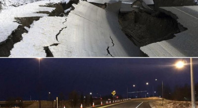 (FOTO) De la ei avem de învățat! Americanii au reparat doar în 4 zile un drum distrus de un seism de 7 grade! - Photo