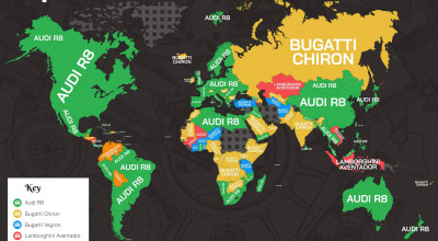Așa arată harta cu cele mai căutate supercaruri în Google! Apare și Moldova tot aici - Photo
