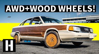 (VIDEO) The Hoonigans se dau în spectacol! Drift cu roți de lemn instalate pe un Audi cu tracțiune integrală - Photo