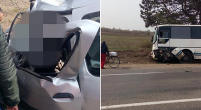 (VIDEO) Accident tragic la Anenii Noi, între o mașină și un autobuz! Două persoane au murit. Șoferul ar fi adormit la volan! - Photo
