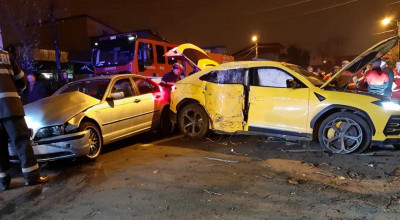 Accident de lux la București! Un Lamborghini Urus făcut daună totală după ce a lovit un BMW - Photo