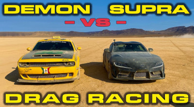 (VIDEO) Drag racing prin pustiu: Dodge Challenger SRT Demon vs Toyota Supra - Photo