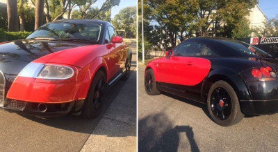 A construit un Bugatti Veyron dintr-un Audi TT! Replica este la fel de teribilă ca și însăși ideea - Photo