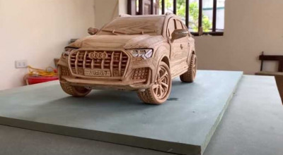 (VIDEO) Acest Audi Q7 în miniatură este o capodoperă impresionantă din lemn realizată și detaliată manual! - Photo