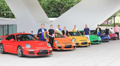 Porsche s-a alăturat susținătorilor comunității LGBT cu o serie de 911 vopsite în culorile curcubeului! - Photo