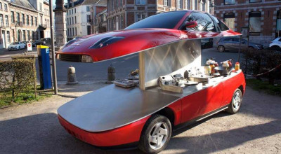 Au tăiat FIAT-ul în două, pentru a-l transforma în mașină de fast food! - Photo