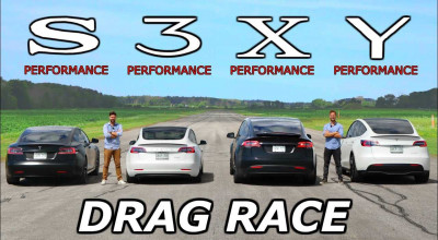 (VIDEO) Vezi în premieră întreaga gamă Tesla pusă la încercare într-o cursă de drag racing! - Photo