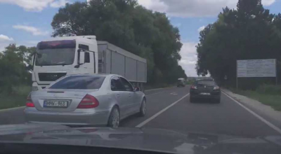 Moldovenii tot nu se învață minte, iată un alt șofer cu E-Class, depășind periculos, pe contrasens (VIDEO) - Photo