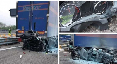 (FOTO) Așa arată un accident produs de un Audi care avea o viteză de 250 km/h! - Photo