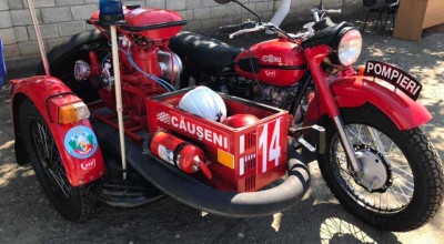 Pompierii din Căușeni au reutilat o motocicletă marca URAL pentru intervenții la incendii - Photo