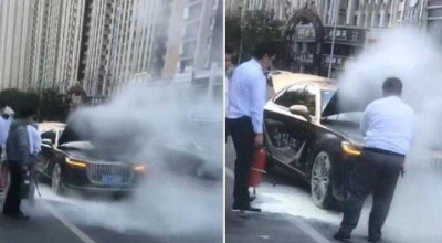 Rivalul chinez al Maybach-ului a luat foc în timp ce se deplasa pe un drum public - Photo