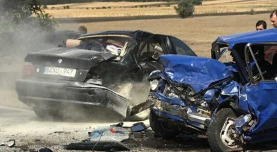 (VIDEO) Tragic accident în raionul Cimișlia. Șoferul din Lada a decedat, BMW-ul în flăcări - Photo