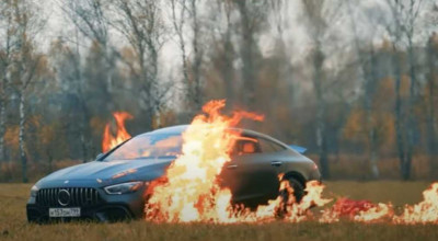 (VIDEO) Un blogger rus și-a dat foc propriului Mercedes-AMG GT 63S, sătul de multiplele defecțiuni ale mașinii - Photo