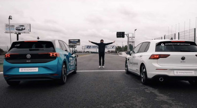 (VIDEO) Volkswagen ID.3 vs Golf Mk8 GTI: truc de marketing, mascat sub forma unei curse - Photo