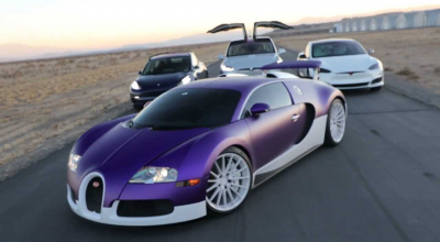 (VIDEO) Lupta contrastelor: Bugatti Veyron vs cele mai potente modele Tesla. Pe ce pariați? - Photo
