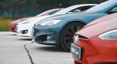 (VIDEO) Cursă în familie: cinci versiuni Tesla Model S, dar și o Model X își încearcă puterile - Photo