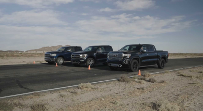 (VIDEO) Drag race între pickup-uri americane: Ford F-150 vs RAM 1500 vs GMC Sierra - Photo
