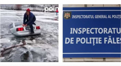 Nu doar că și-a scufundat mașina, dar s-a ales și cu o amendă bonus, din partea polițiștilor! - Photo