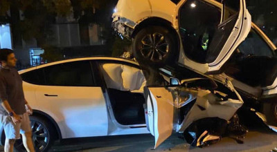 Autopilotul Tesla a luat pe capotă un SUV, demonstrând eficiența sistemelor autonome - Photo