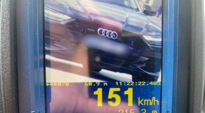 Un vitezoman, la volanul unui Audi, surprins gonind prin Chișinău cu 151 km/h! - Photo