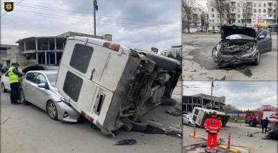Chișinău: Grav accident cu implicarea a patru autovehicule! O persoană, spitalizată - Photo