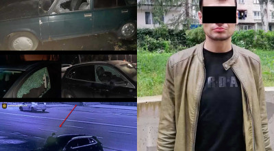 Oameni legii au reținut un tânăr care a spart geamurile mai multor mașini și le-a jefuit! - Photo