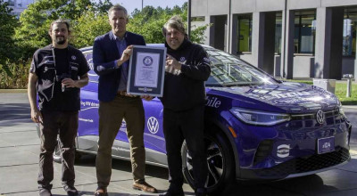 Record Mondial! Doi americani au parcurs cea mai lungă distanță într-o țară cu un Volkswagen ID.4 - Photo