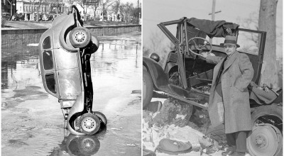 (Galerie FOTO) Vezi cum erau surprinse de fotografi accidente auto din anii 1910-1930 - Photo