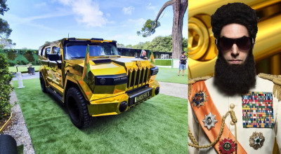 Offroader-ul auriu al lui Sacha Baron Cohen, din filmul The Dictator, a fost scos la vânzare! - Photo