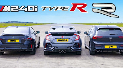 (VIDEO) Drag Racing: BMW M240i versus Volkswagen Golf R și Honda Civic Type R - Photo