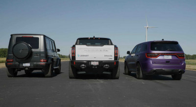 (VIDEO) Drag Racing: GMC Hummer EV versus Dodge Durango Hellcat și Mercedes-AMG G 63 - Photo