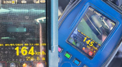 Poliția a sancționat doi vitezomani, care circulau cu viteză excesivă în sudul țării - Photo