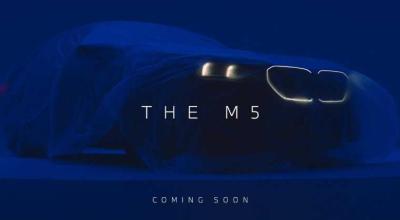Teaser nou cu viitorul BMW M5! Bavarezii accentuează grila iluminată - Photo